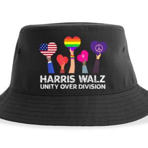 Harris Waltz 2024 Unity Over Division Kamala Harris Tim Walz Sustainable Bucket Hat