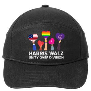 Harris Waltz 2024 Unity Over Division Kamala Harris Tim Walz 7-Panel Snapback Hat