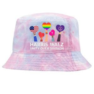 Harris Waltz 2024 Unity Over Division Kamala Harris Tim Walz Tie-Dyed Bucket Hat