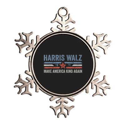 Harris Walz 2024 Make America Kind Again Harris Waltz Quote Metallic Star Ornament