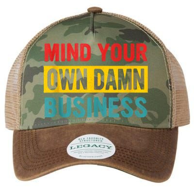 Harris Walz 2024 Mind Your Own Damn Business Legacy Tie Dye Trucker Hat