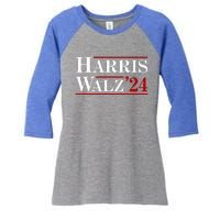 Harris Walz 2024 Women's Tri-Blend 3/4-Sleeve Raglan Shirt