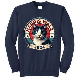 Harris Walz 2024 Funny Cat Election Kamala Harris Tim Waltz Sweatshirt