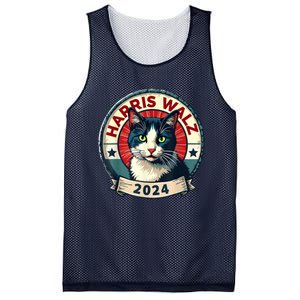 Harris Walz 2024 Funny Cat Election Kamala Harris Tim Waltz Mesh Reversible Basketball Jersey Tank