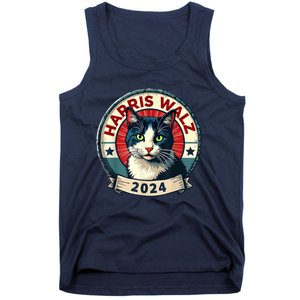 Harris Walz 2024 Funny Cat Election Kamala Harris Tim Waltz Tank Top