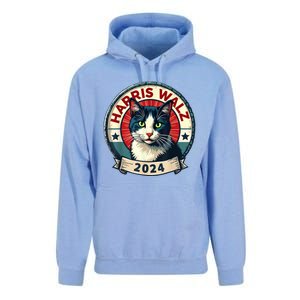 Harris Walz 2024 Funny Cat Election Kamala Harris Tim Waltz Unisex Surf Hoodie