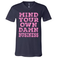 Harris Walz 2024 Mind Your Own Damn Business V-Neck T-Shirt