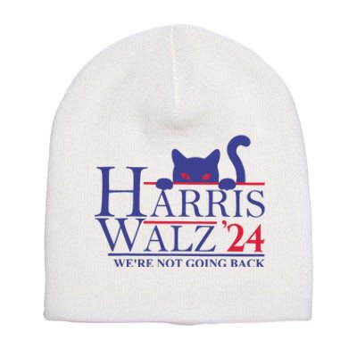 Harris Waltz 2024 Were Not Going Back Funny Cat Lady Short Acrylic Beanie