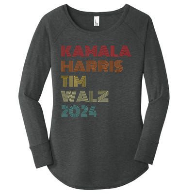 Harris Walz 2024 Kamala Harris Tim Walz Waltz Vintage Style Women's Perfect Tri Tunic Long Sleeve Shirt