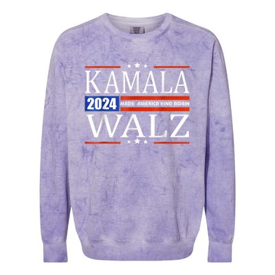 Harris Walz 2024 Make America Kind Again Harris Waltz Quote Colorblast Crewneck Sweatshirt