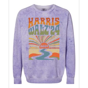 Harris Waltz 2024 Election Kamala Harris Usa Flag High Heels Colorblast Crewneck Sweatshirt