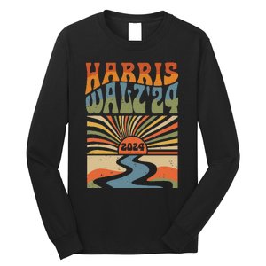 Harris Waltz 2024 Election Kamala Harris Usa Flag High Heels Long Sleeve Shirt