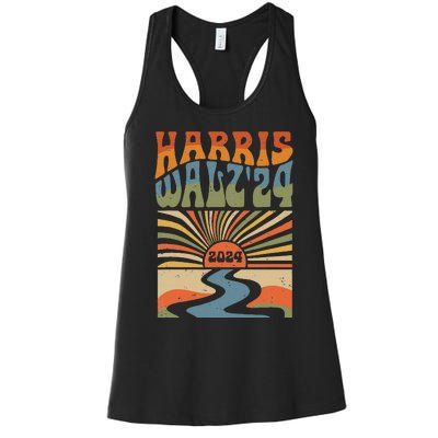 Harris Waltz 2024 Election Kamala Harris Usa Flag High Heels Women's Racerback Tank