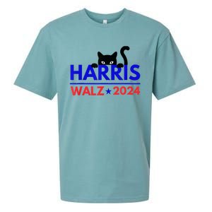 Harris Walz 2024 Funny Cat Election Kamala Harris Tim Waltz Sueded Cloud Jersey T-Shirt