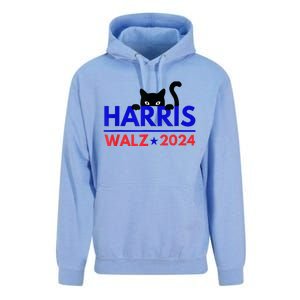 Harris Walz 2024 Funny Cat Election Kamala Harris Tim Waltz Unisex Surf Hoodie