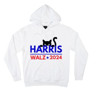 Harris Walz 2024 Funny Cat Election Kamala Harris Tim Waltz Hoodie