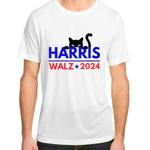 Harris Walz 2024 Funny Cat Election Kamala Harris Tim Waltz Adult ChromaSoft Performance T-Shirt