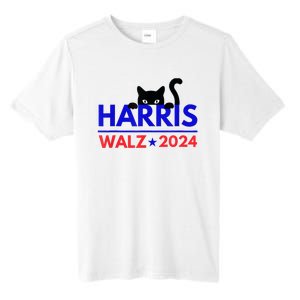 Harris Walz 2024 Funny Cat Election Kamala Harris Tim Waltz Tall Fusion ChromaSoft Performance T-Shirt