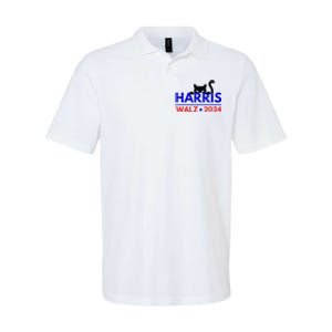 Harris Walz 2024 Funny Cat Election Kamala Harris Tim Waltz Softstyle Adult Sport Polo