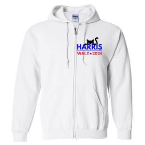 Harris Walz 2024 Funny Cat Election Kamala Harris Tim Waltz Full Zip Hoodie