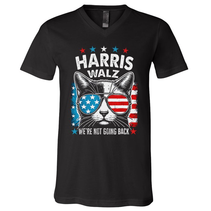 Harris Waltz 2024 Election Harris Waltz WeRe Not Going Back V-Neck T-Shirt