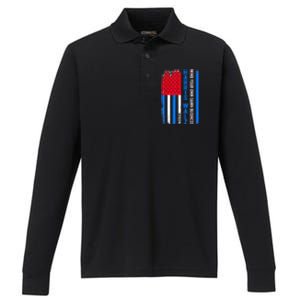 Harris Walz 2024 Mind Your Own Damn Business Performance Long Sleeve Polo