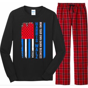 Harris Walz 2024 Mind Your Own Damn Business Long Sleeve Pajama Set