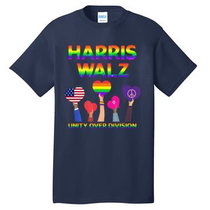 Harris Waltz 2024 Unity Over Division Kamala Harris Tim Walz Tall T-Shirt