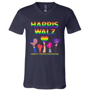 Harris Waltz 2024 Unity Over Division Kamala Harris Tim Walz V-Neck T-Shirt