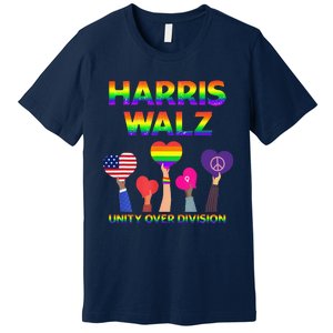 Harris Waltz 2024 Unity Over Division Kamala Harris Tim Walz Premium T-Shirt