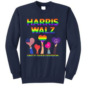 Harris Waltz 2024 Unity Over Division Kamala Harris Tim Walz Tall Sweatshirt