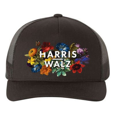 Harris Walz 2024 Floral Feminine Women Harris Waltz 2024 Gift Yupoong Adult 5-Panel Trucker Hat