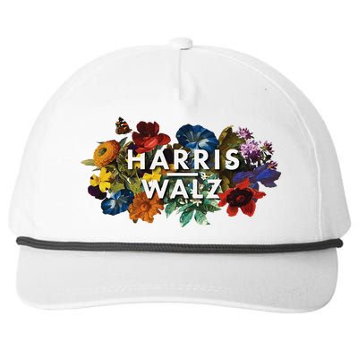 Harris Walz 2024 Floral Feminine Women Harris Waltz 2024 Gift Snapback Five-Panel Rope Hat