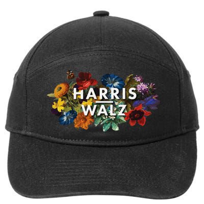 Harris Walz 2024 Floral Feminine Women Harris Waltz 2024 Gift 7-Panel Snapback Hat