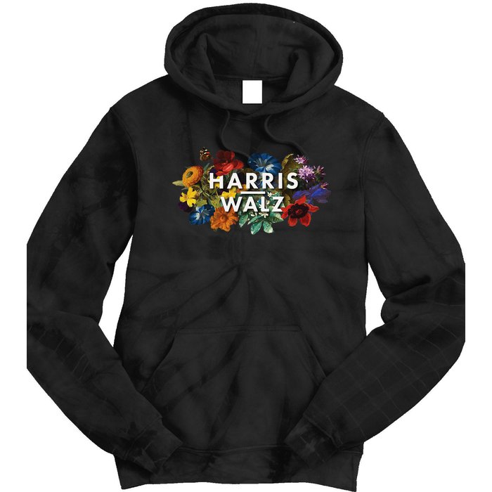 Harris Walz 2024 Floral Feminine Women Harris Waltz 2024 Gift Tie Dye Hoodie