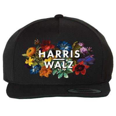 Harris Walz 2024 Floral Feminine Women Harris Waltz 2024 Gift Wool Snapback Cap