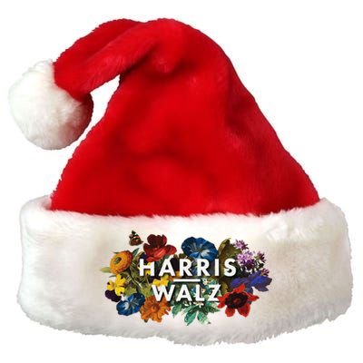 Harris Walz 2024 Floral Feminine Women Harris Waltz 2024 Gift Premium Christmas Santa Hat