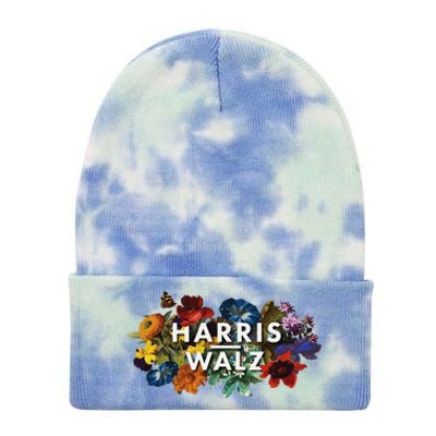 Harris Walz 2024 Floral Feminine Women Harris Waltz 2024 Gift Tie Dye 12in Knit Beanie