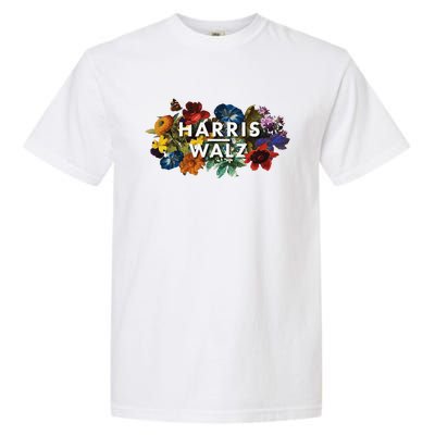 Harris Walz 2024 Floral Feminine Women Harris Waltz 2024 Gift Garment-Dyed Heavyweight T-Shirt