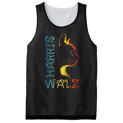 Harris Waltz 2024 Kamala Walz Cat Lettering Positive Funny Mesh Reversible Basketball Jersey Tank