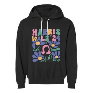 Harris Walz 24 Garment-Dyed Fleece Hoodie