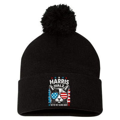 Harris Waltz 2024 Election Harris Waltz WeRe Not Going Back Gift Pom Pom 12in Knit Beanie