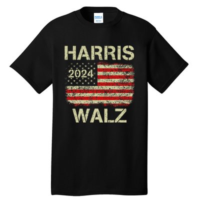 Harris Walz 2024 Kamala Harris 2024 Tim Walz 2024 Usa Flag Gift Tall T-Shirt