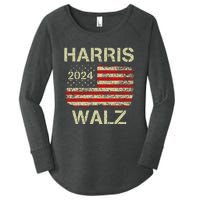 Harris Walz 2024 Kamala Harris 2024 Tim Walz 2024 Usa Flag Gift Women's Perfect Tri Tunic Long Sleeve Shirt