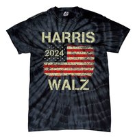 Harris Walz 2024 Kamala Harris 2024 Tim Walz 2024 Usa Flag Gift Tie-Dye T-Shirt