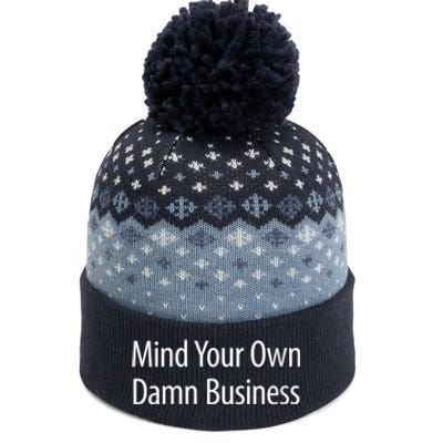 Harris Walz 2024 Mind Your Own Damn Business The Baniff Cuffed Pom Beanie