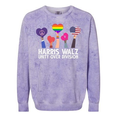 Harris Waltz 2024 Unity Over Division Lgbtq Equality Colorblast Crewneck Sweatshirt