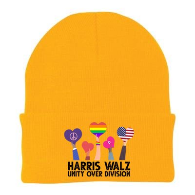 Harris Waltz 2024 Unity Over Division Lgbtq Equality Knit Cap Winter Beanie