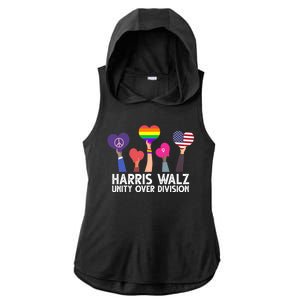 Harris Waltz 2024 Unity Over Division Lgbtq Equality Ladies PosiCharge Tri-Blend Wicking Draft Hoodie Tank