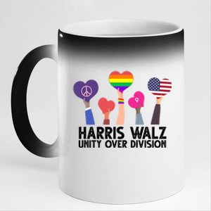 Harris Waltz 2024 Unity Over Division Lgbtq Equality 11oz Black Color Changing Mug